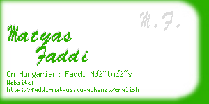 matyas faddi business card